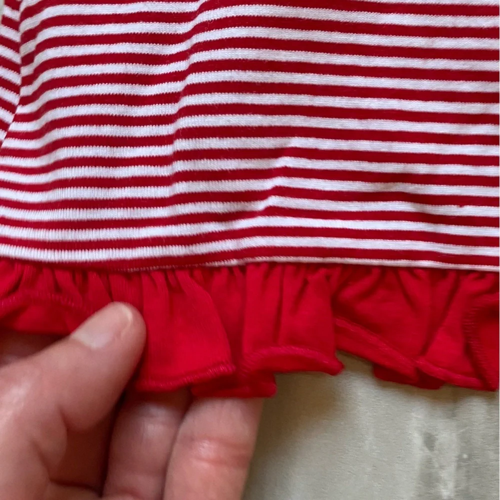 NWT JellyBean Red and White Striped Classic Swing Top and Bubble Shorts Set, 3M
